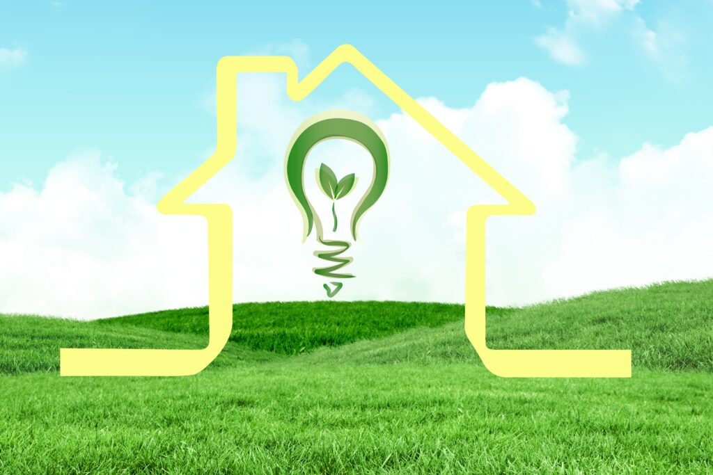 a green eco-sip panel house logo.